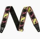 FENDER CORREA ELECT 2" NEON MONOGRAMMED STRAP PINK/YELLOW 