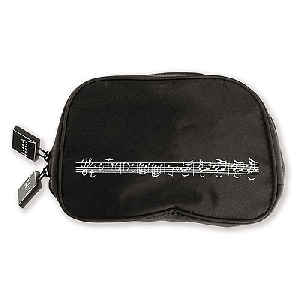 BOLSA DE MANO / NECESER NEGRO CON NOTAS