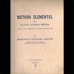 FL MTD GONZALEZ METODO ELEMENTAL PARA FLAUTA BOEHM