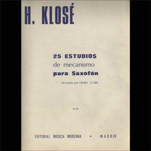 SX KLOSE 25 ESTUDIOS DE MECANISMO PARA SAXOFON *OFERTA*